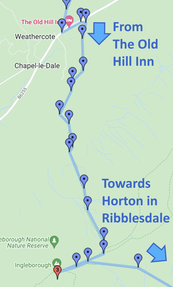 google map of three peak challenge route stage four